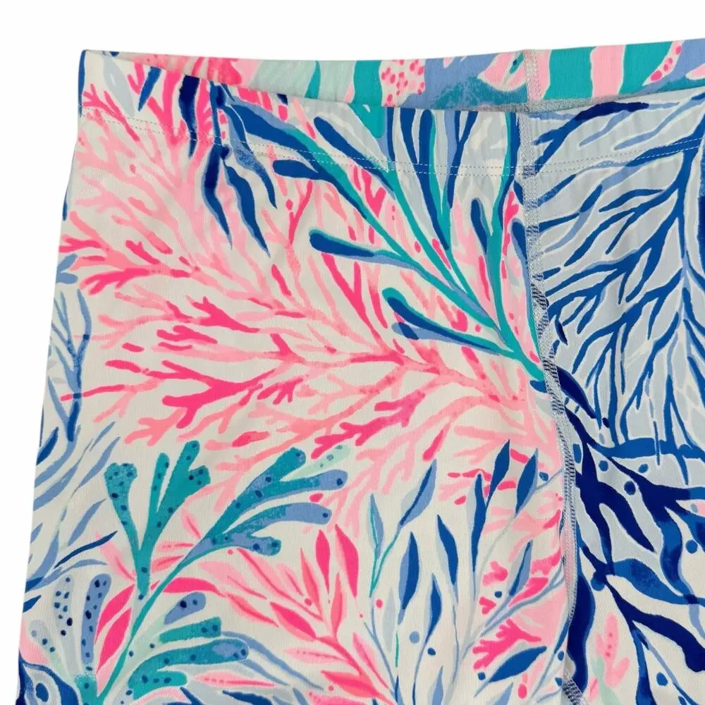 Lilly Pulitzer Pink Blue Coral Print Athletic Shorts